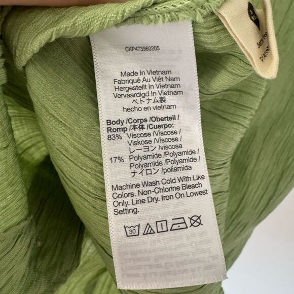 Madewell Green Plisse Short Sleeve Button Down Shirt Small - Picture 8 of 8